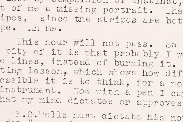 A section of text written on a typewriter