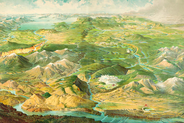 A colourful map of Yellowstone National Park